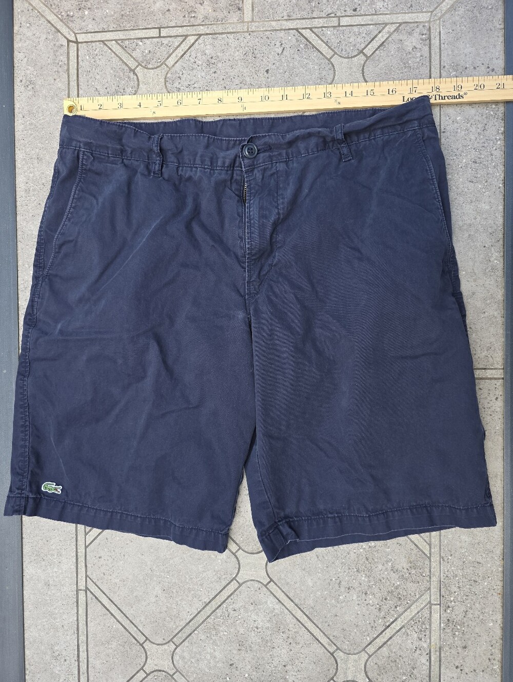 Lacoste Men's Navy Blue Cotton Twill Chino Bermuda Shorts  36 TX1691 Classic Fit